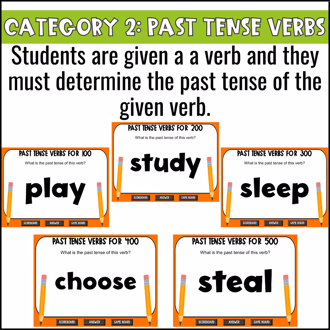 Regular and Irregular Verbs Game Show (5)