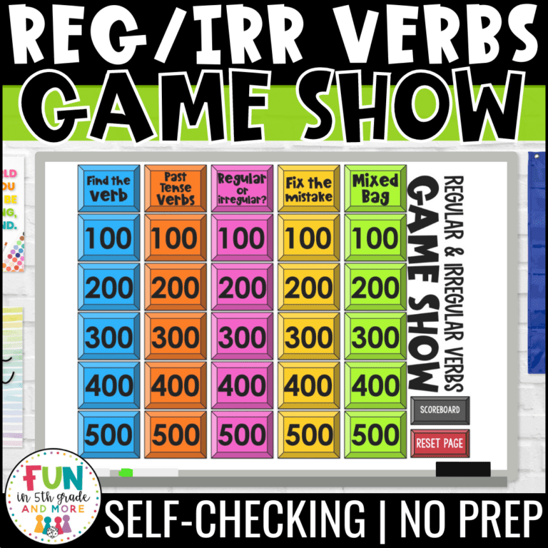 Regular and Irregular Verbs Game Show