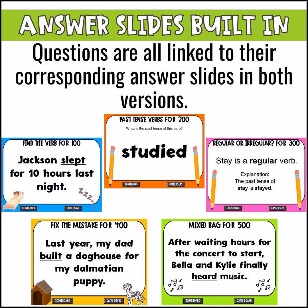 Regular and Irregular Verbs Game Show (9)