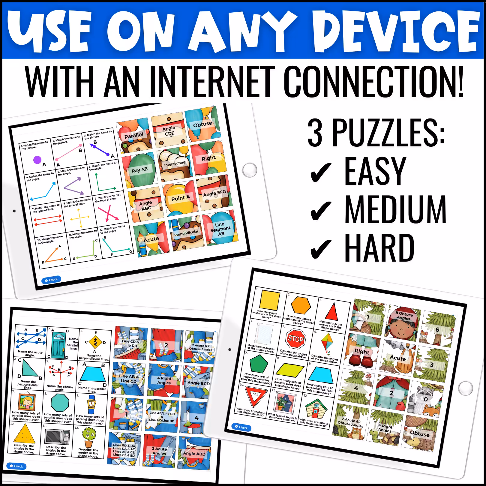 4.G.1 Lines and Angles Digital Puzzles (2)