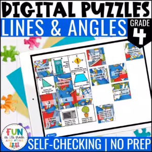 Lines and Angles Math Review Puzzles
