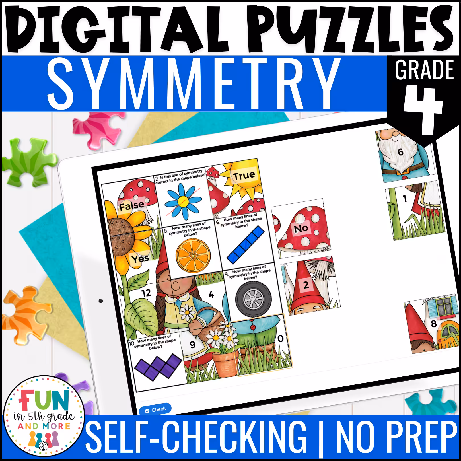 Symmetry Math Review Puzzles