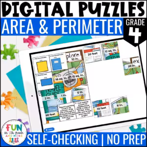 Area and Perimeter Math Review Puzzles