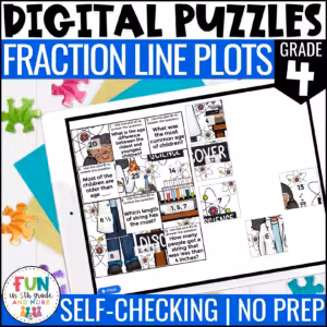 Fraction Line Plots Math Review Puzzles
