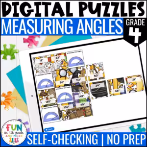 Measuring Angles Math Review Puzzles