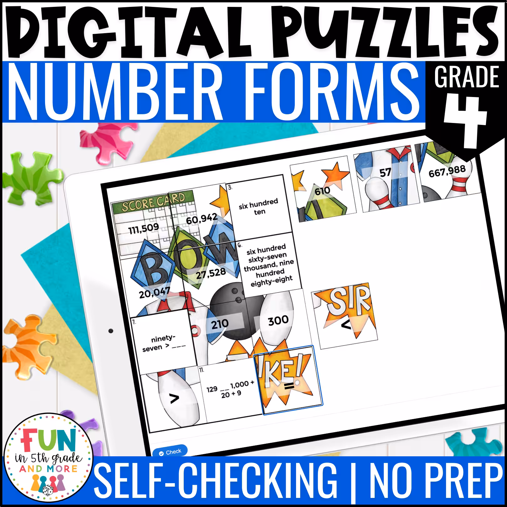 Number Forms Math Review Puzzles