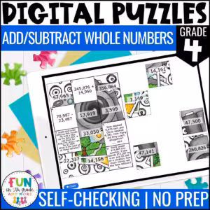 Add and Subtract Whole Numbers Math Puzzles