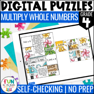Multiply Whole Numbers Math Review Puzzles