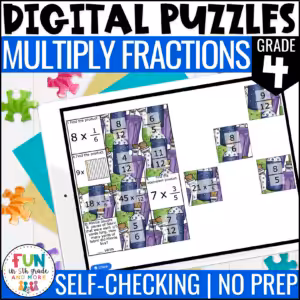 Multiply Fractions Math Review Puzzles