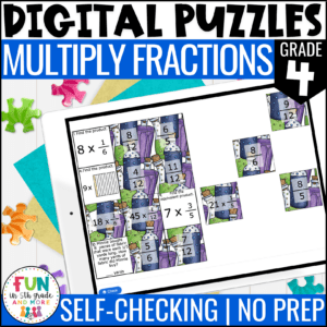 Multiply Fractions Math Review Puzzles