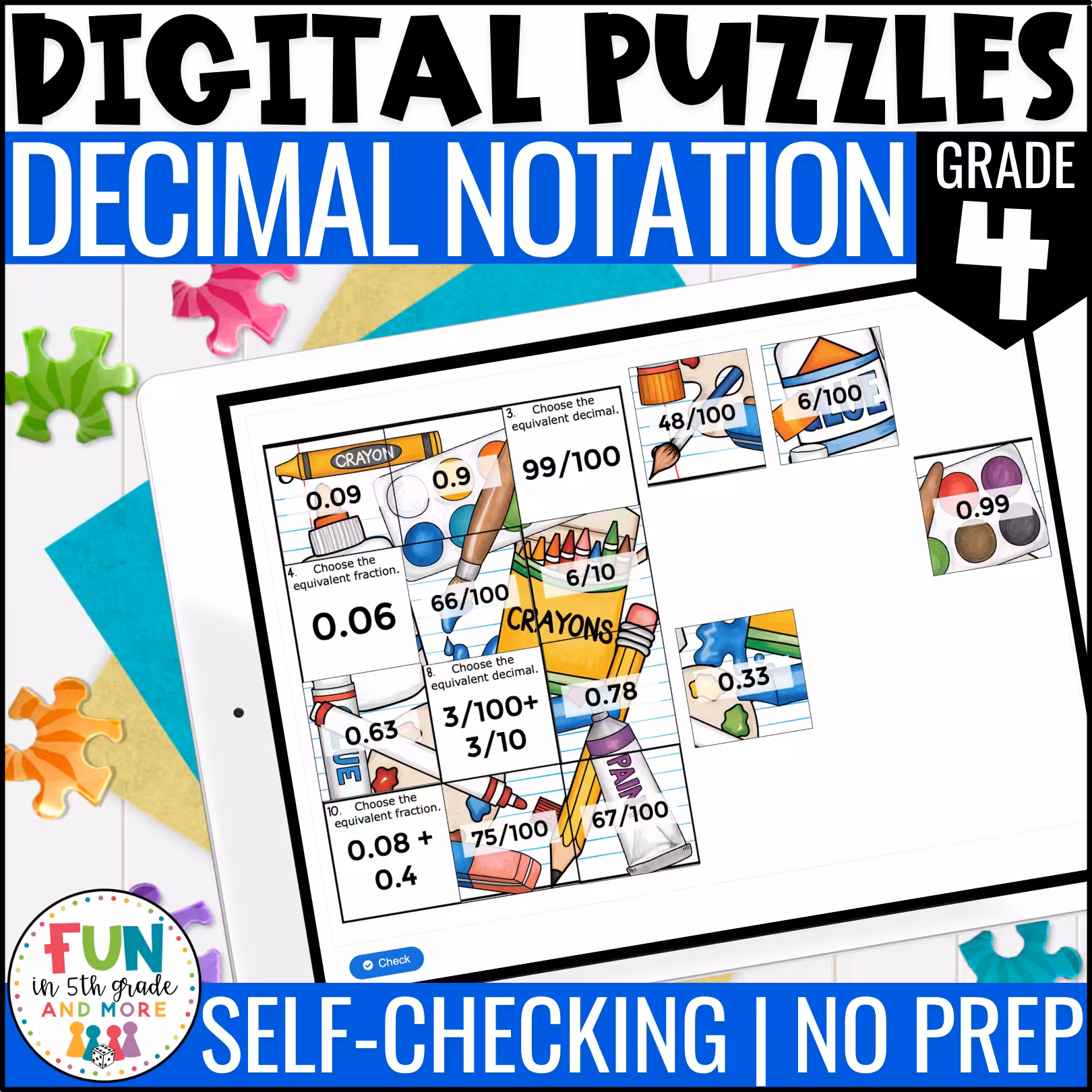 Decimal Notations Math Review Puzzles