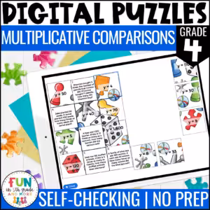 Multiplicative Comparisons Math Review Puzzles
