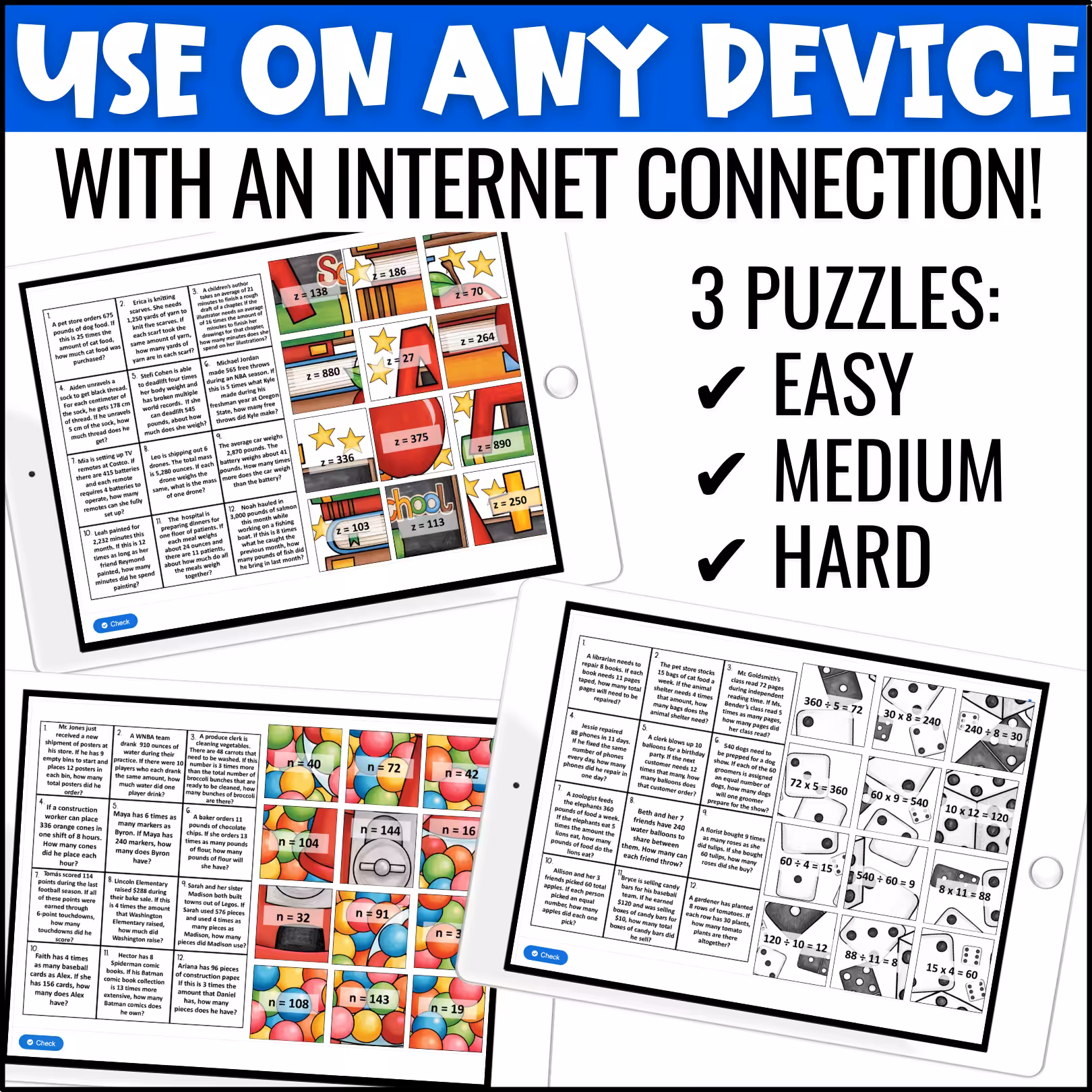 4.OA.2 Multiply and Divide Word Problems Digital Puzzles (2)