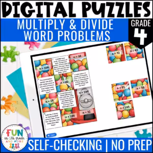 Multiply and Divide Word Problems Math Review Puzzles