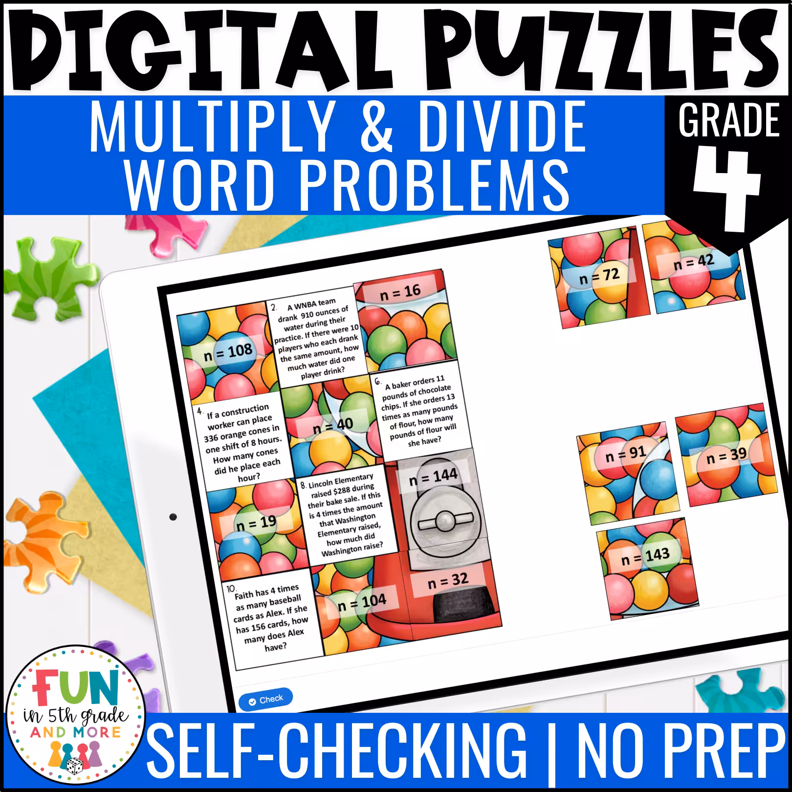 Multiply and Divide Word Problems Math Review Puzzles