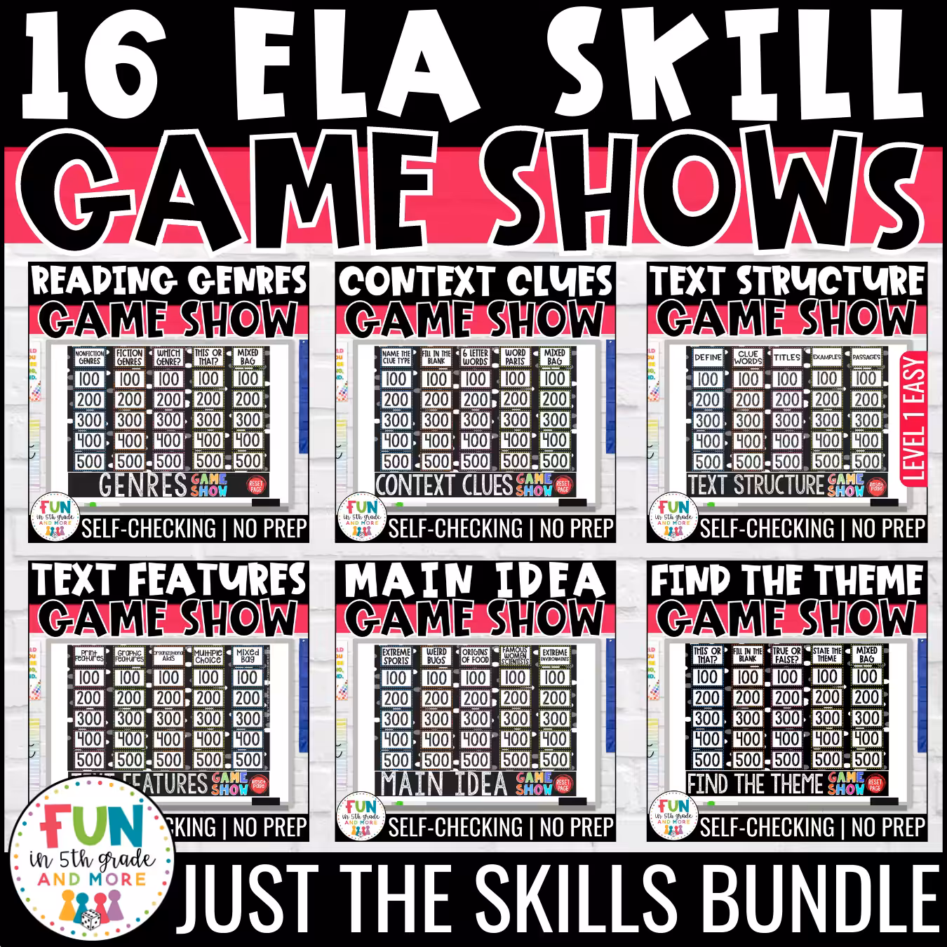 16 Reading Test Prep Review Games