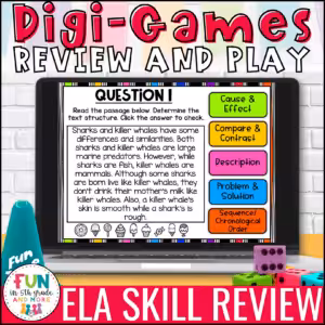ELA Skill Review Digital Game