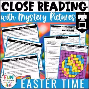 Easter Reading Comprehension Passages with Mystery Grid Pictured