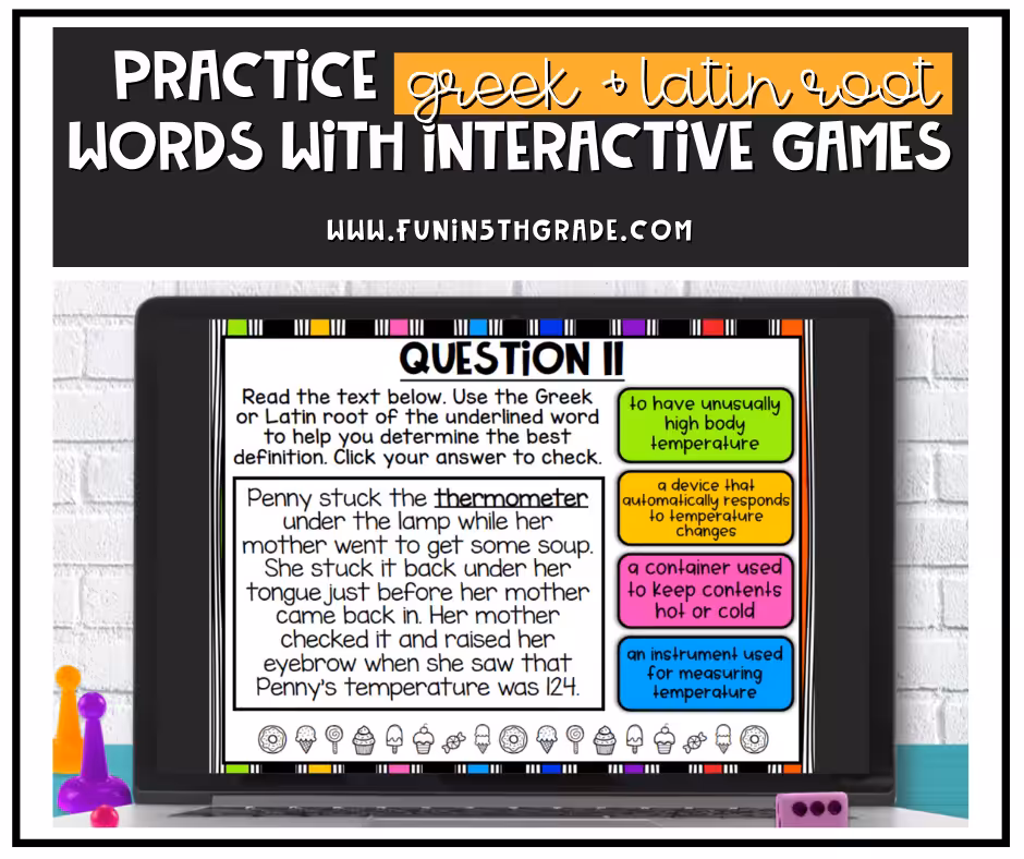 Practice Greek and Latin Root Words with Interactive Games Facebook Image