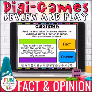 Fact and Opinion Digital Review Game