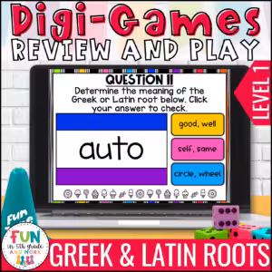 Greek and Latin Roots Digital Review Game