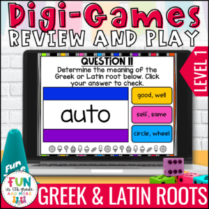 Greek and Latin Roots Digital Review Game