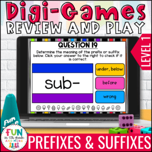 Prefix and Suffix Digital Review Game