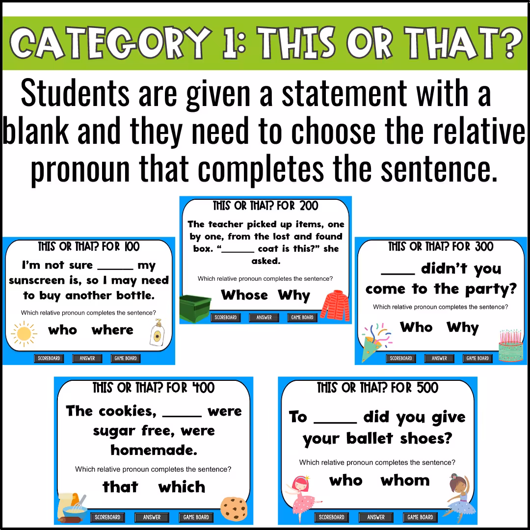 Relative Pronouns Game Show (4)