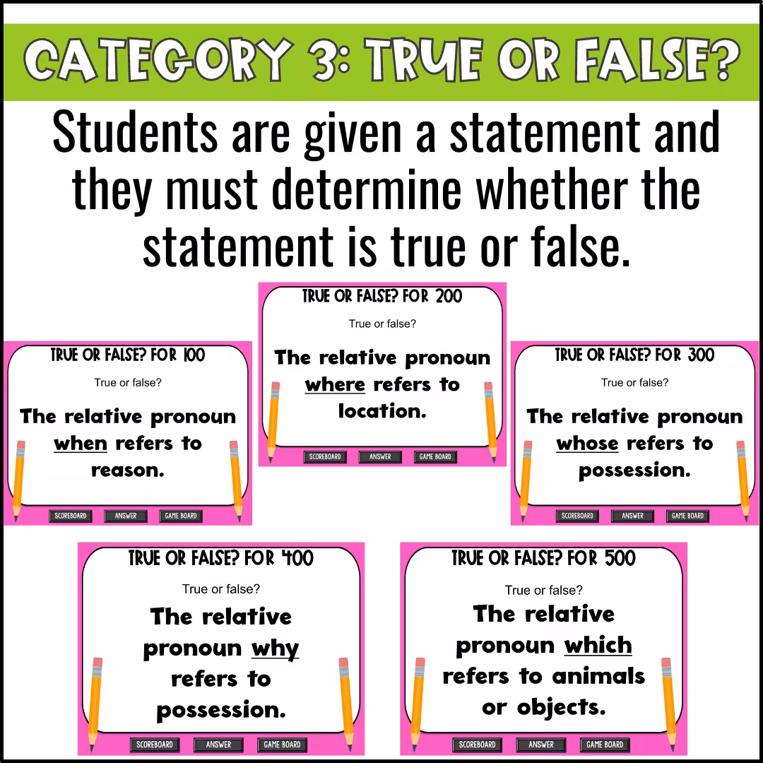 Relative Pronouns Game Show (6)