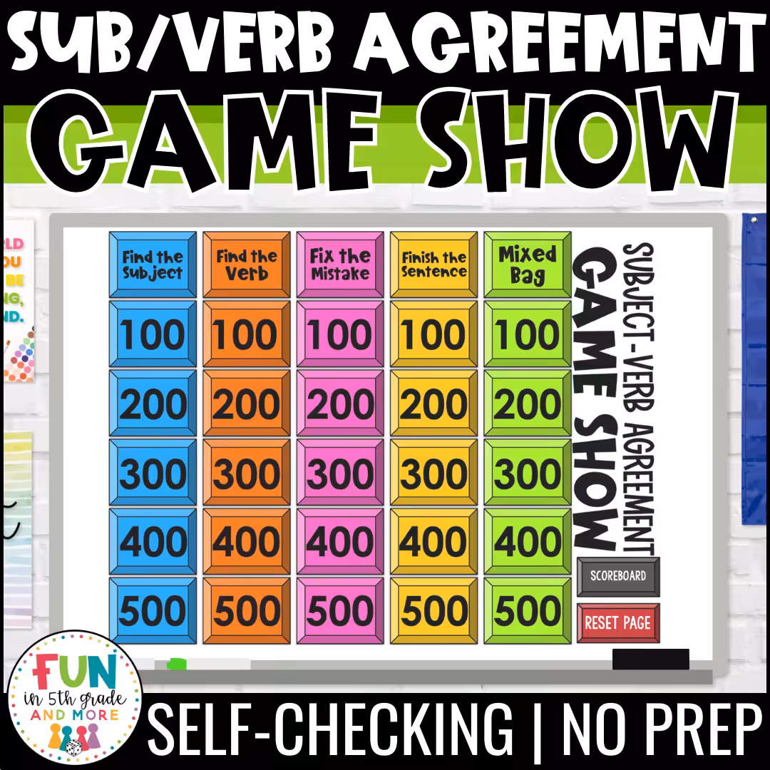 Subject - Verb Agreement Game Show