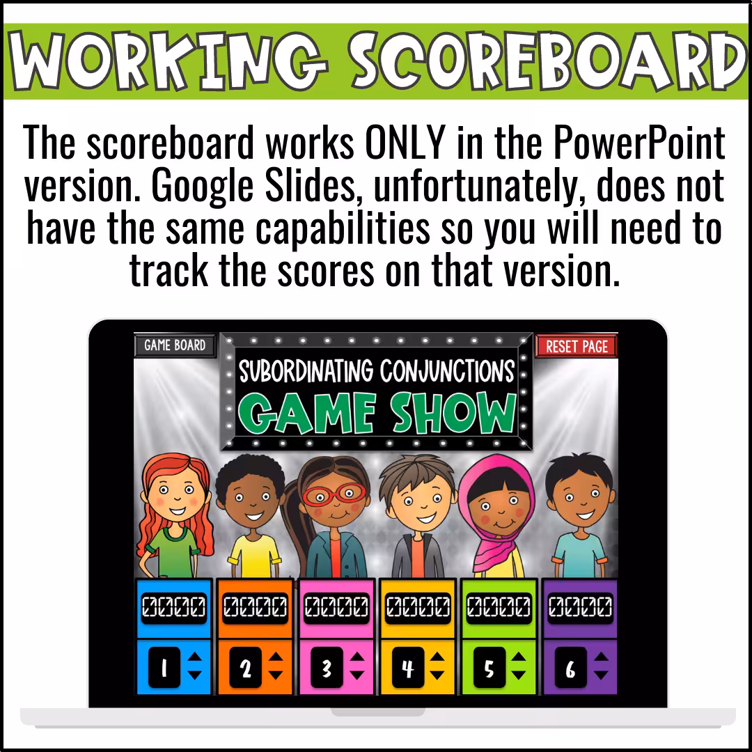 Subordinating Conjunctions Game Show (2)