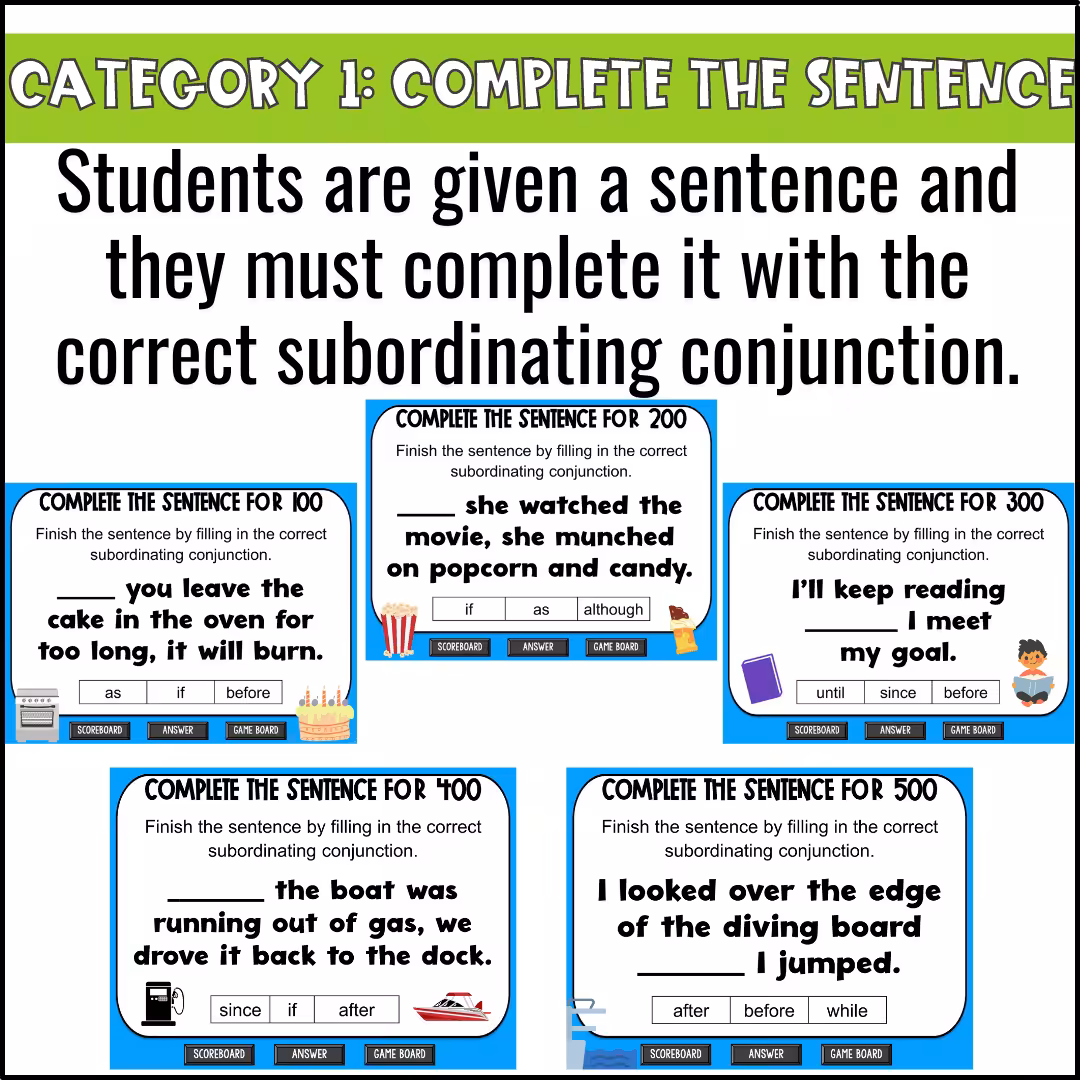 Subordinating Conjunctions Game Show (4)