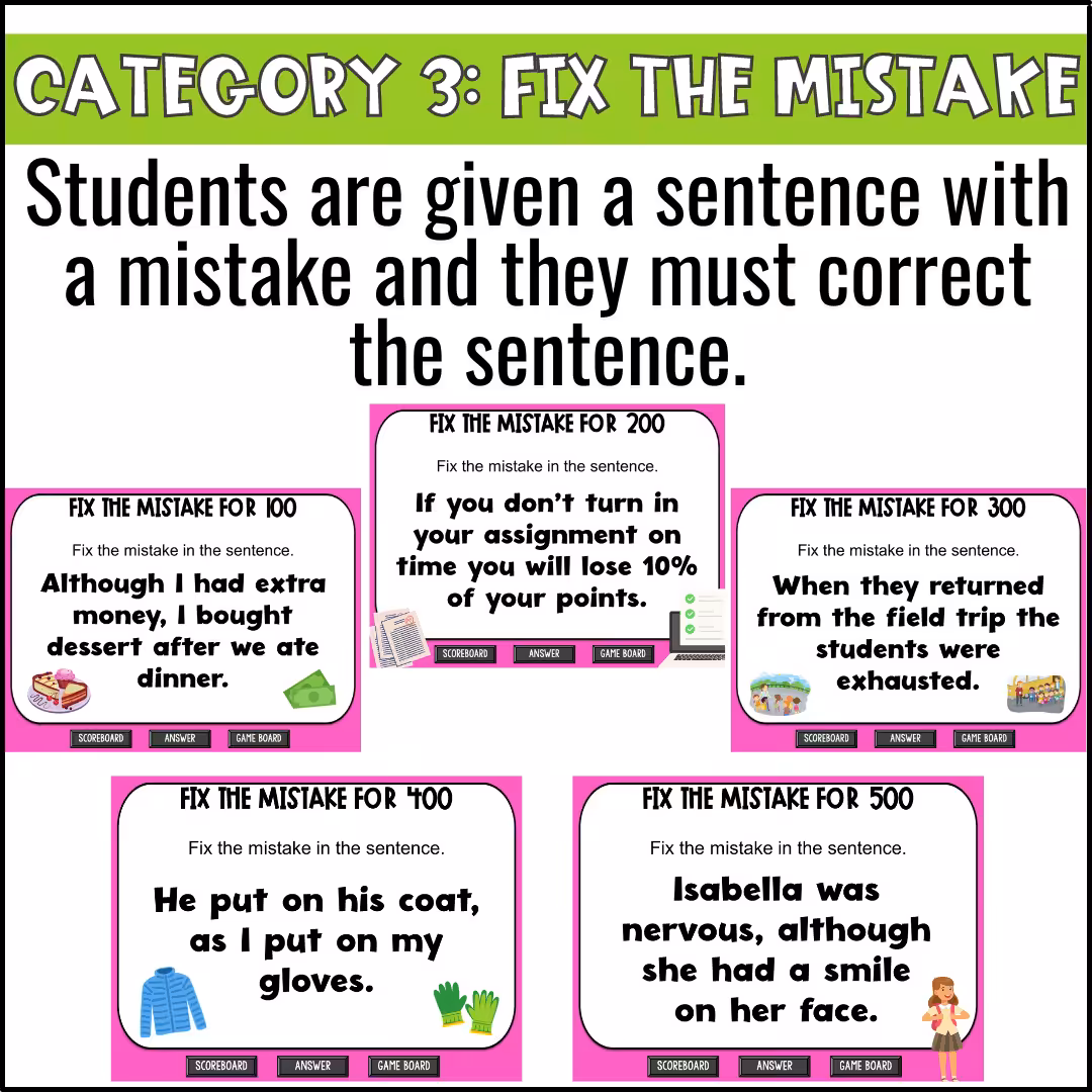 Subordinating Conjunctions Game Show (6)