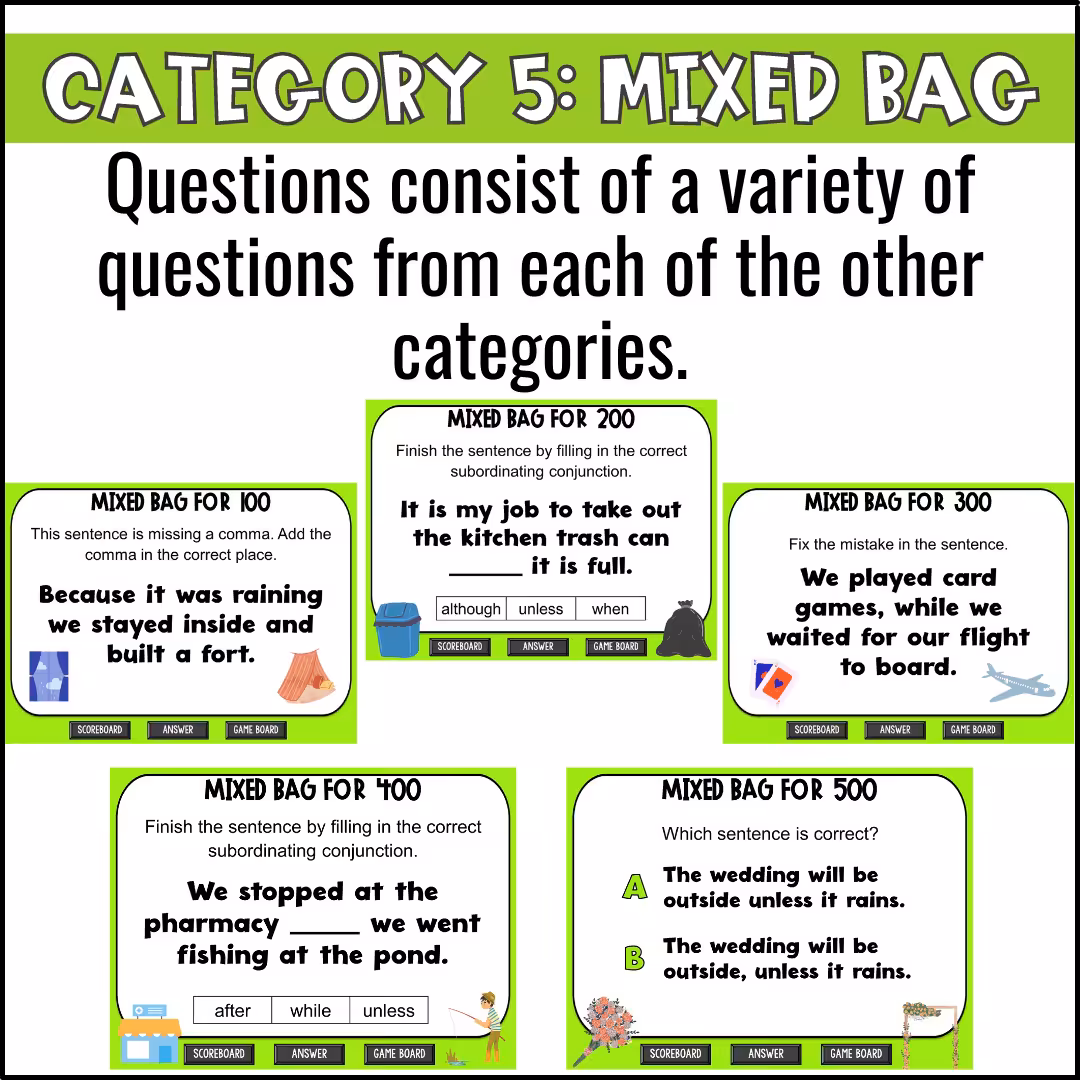 Subordinating Conjunctions Game Show (8)