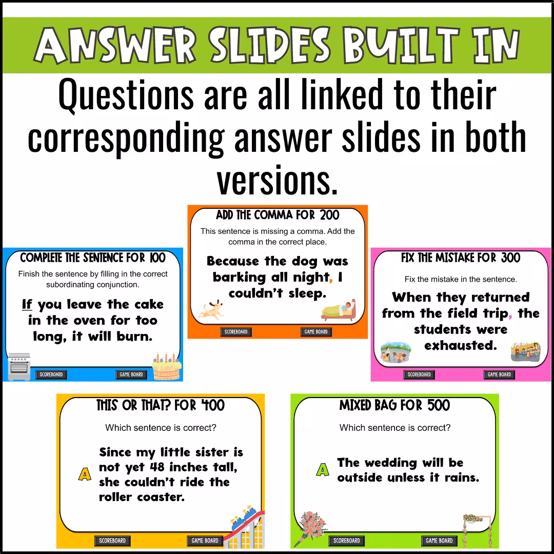 Subordinating Conjunctions Game Show (9)