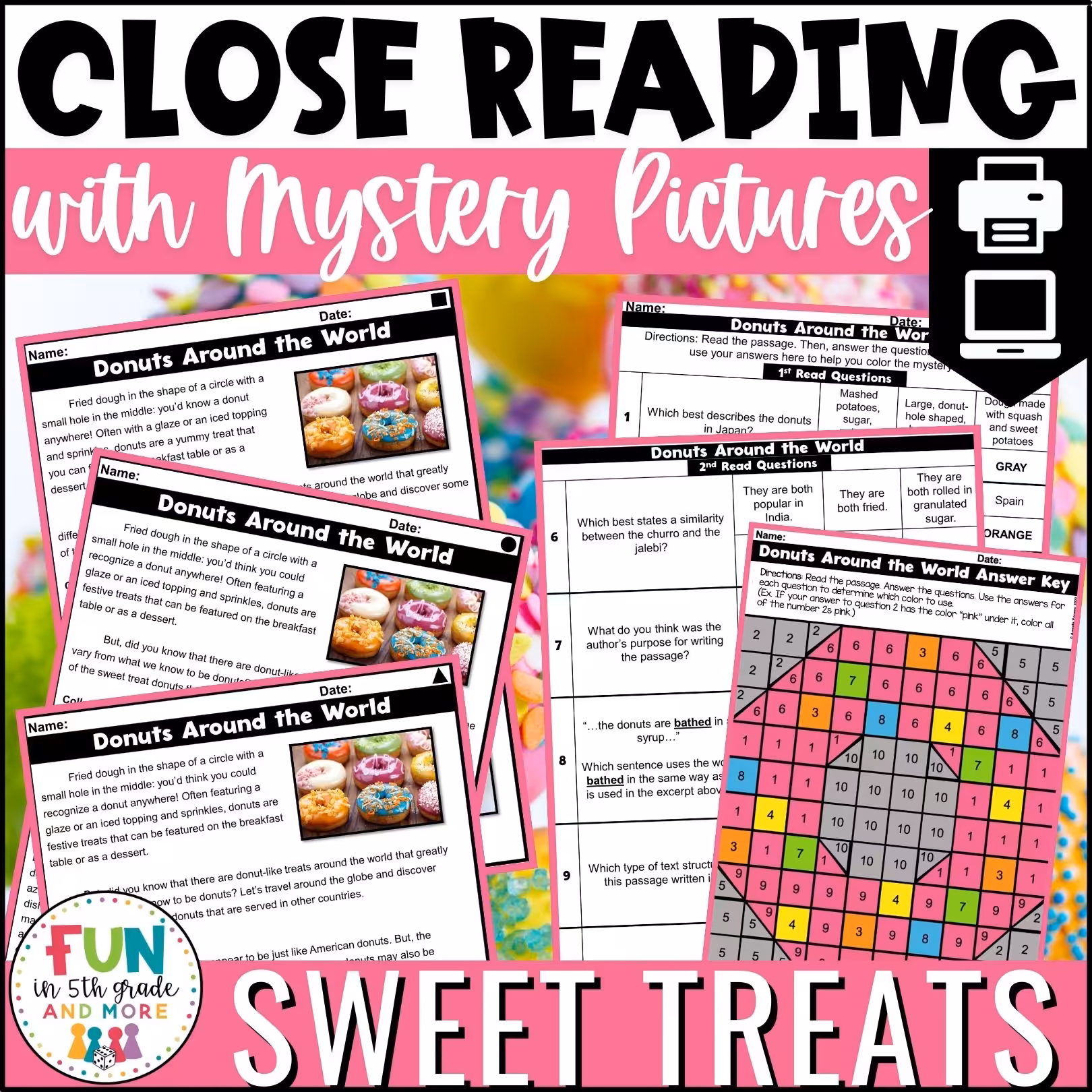 Sweets Themed Reading Comprehension Passages