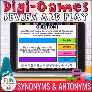 Synonym and Antonym Digital Review Game