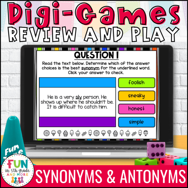 Synonym and Antonym Digital Review Game and Interactive Activity - Fun ...