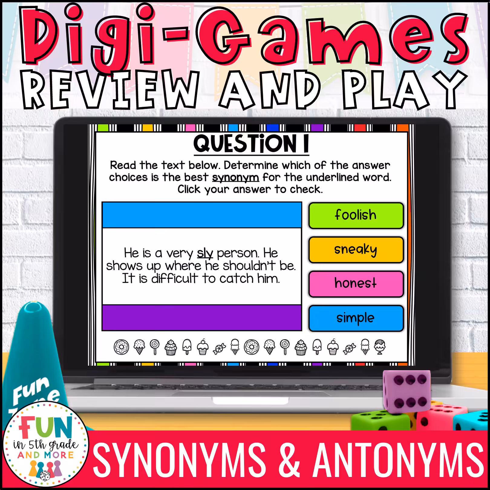 Synonym and Antonym Digital Review Game