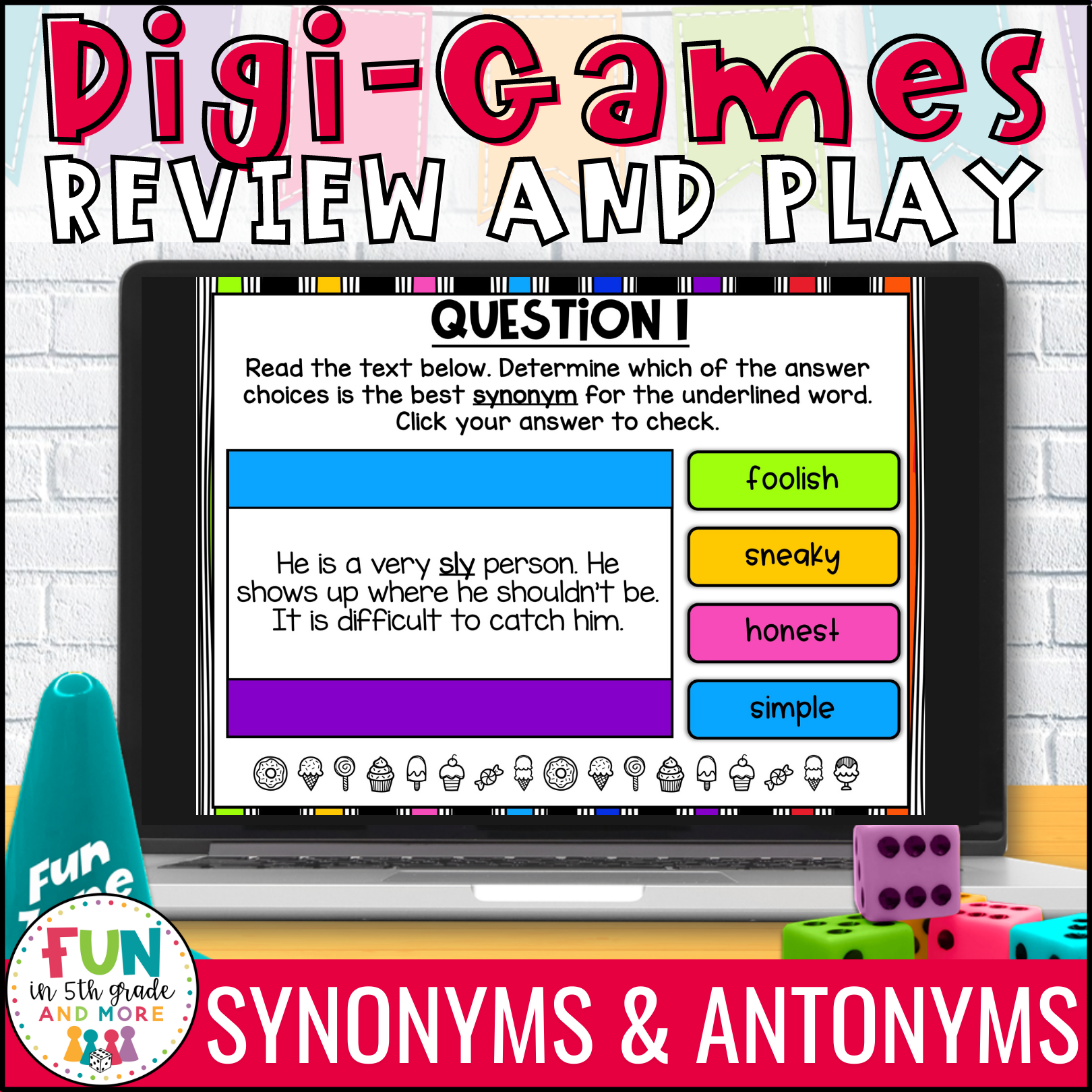 Synonym and Antonym Digital Review Game