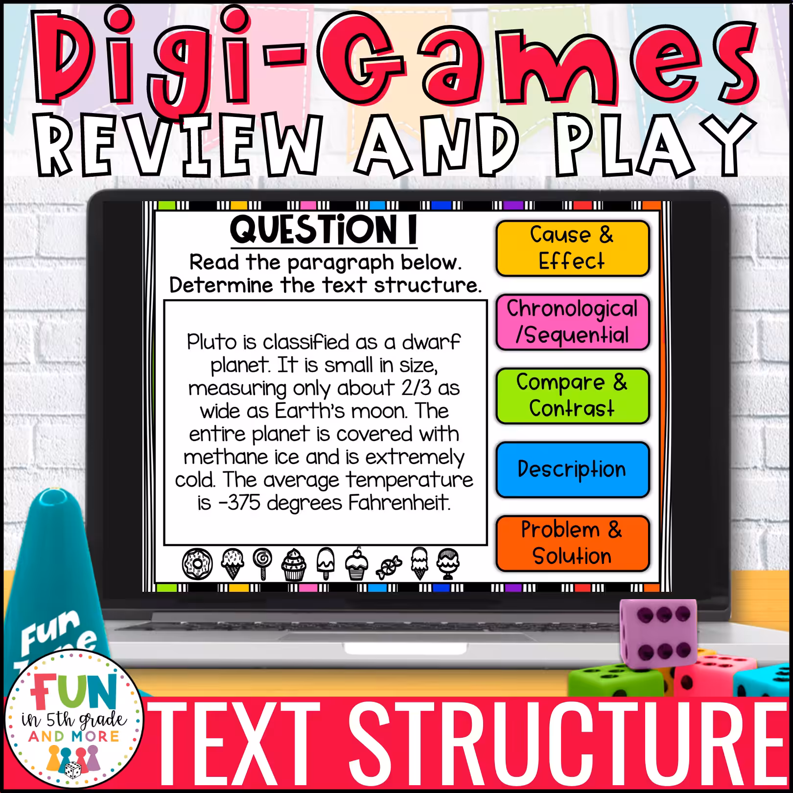 Nonfiction Text Structure Digital Review Game