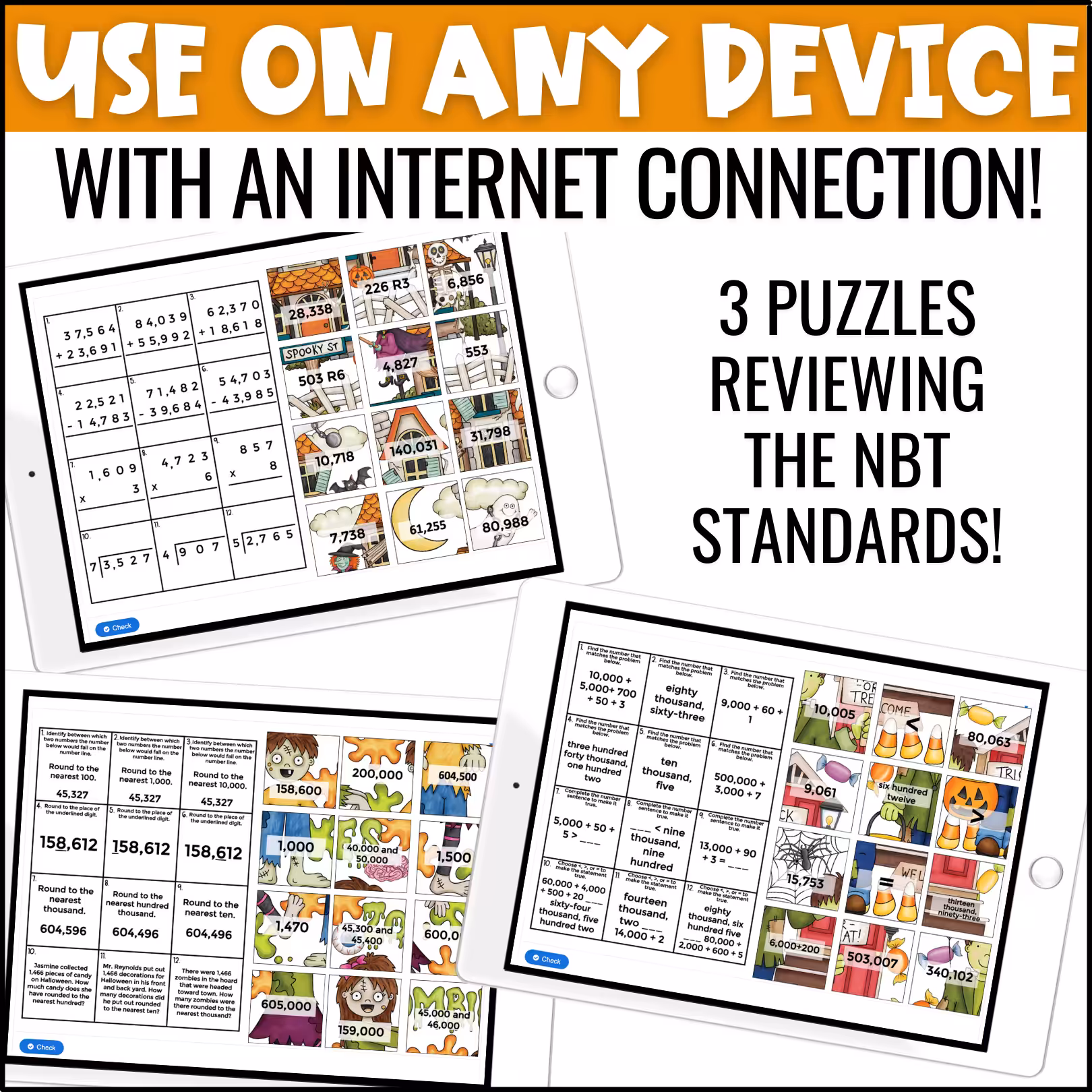 4th Grade Halloween Review Digital Puzzles (2)