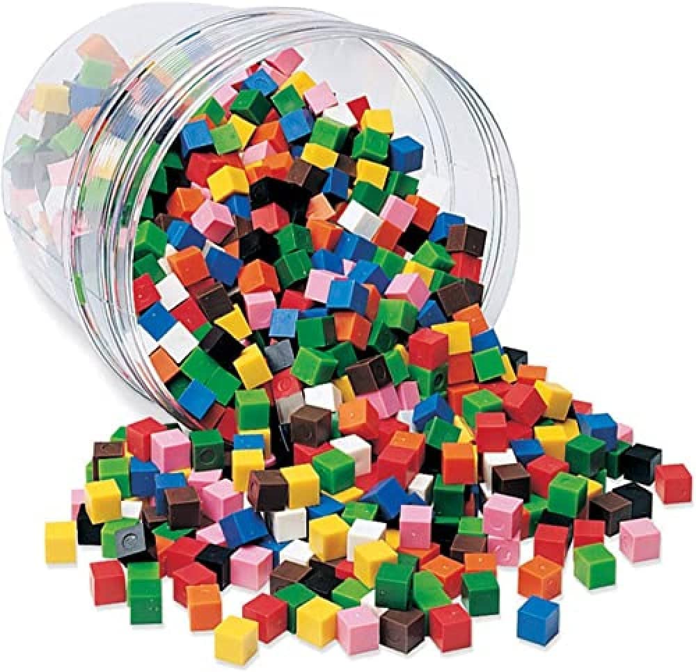 Very small plastic cubes