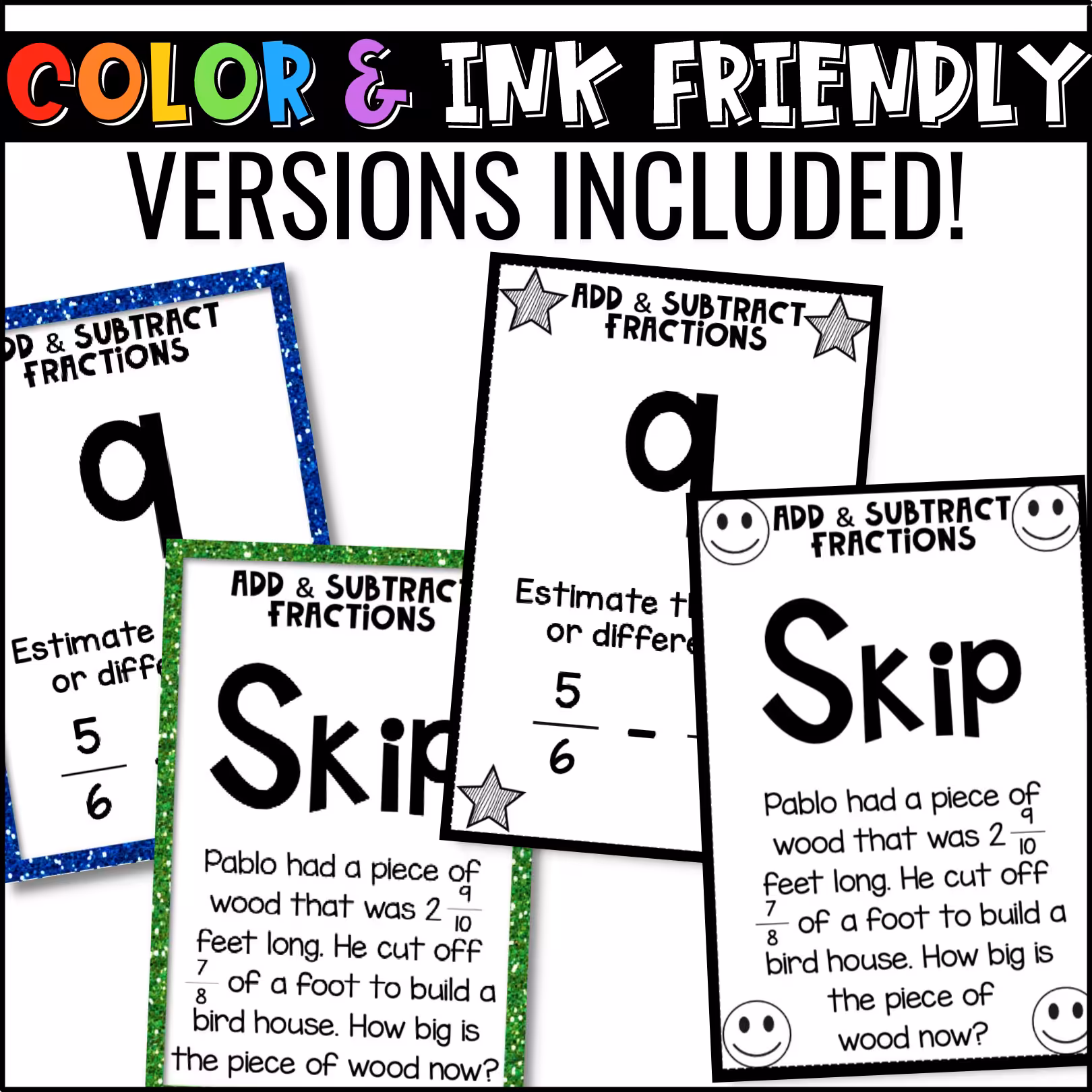 Add and Subtract Fractions U-Know Math Review Game (2)