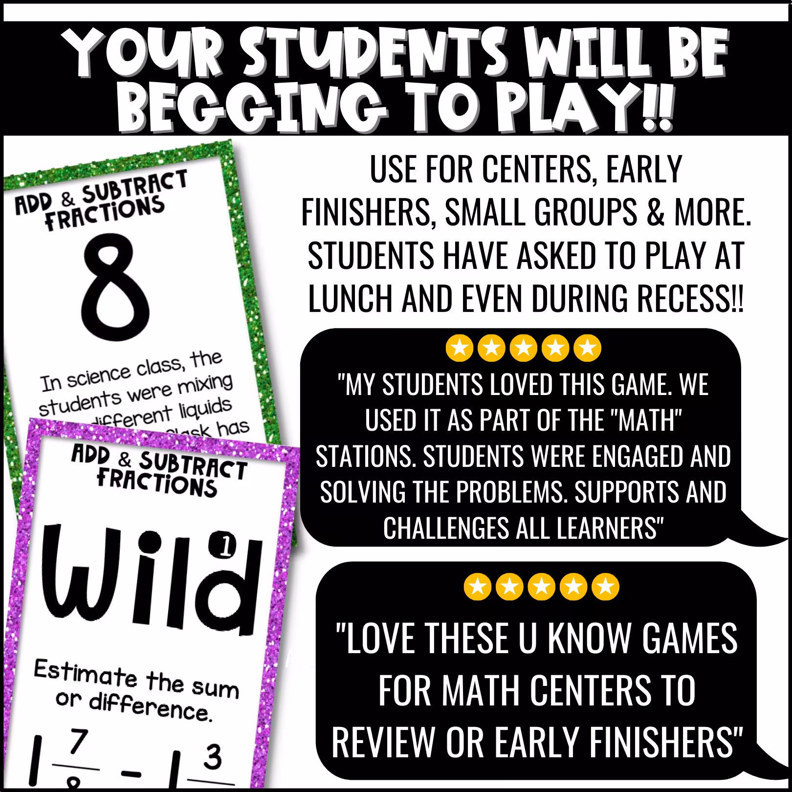 Add and Subtract Fractions U-Know Math Review Game (5)