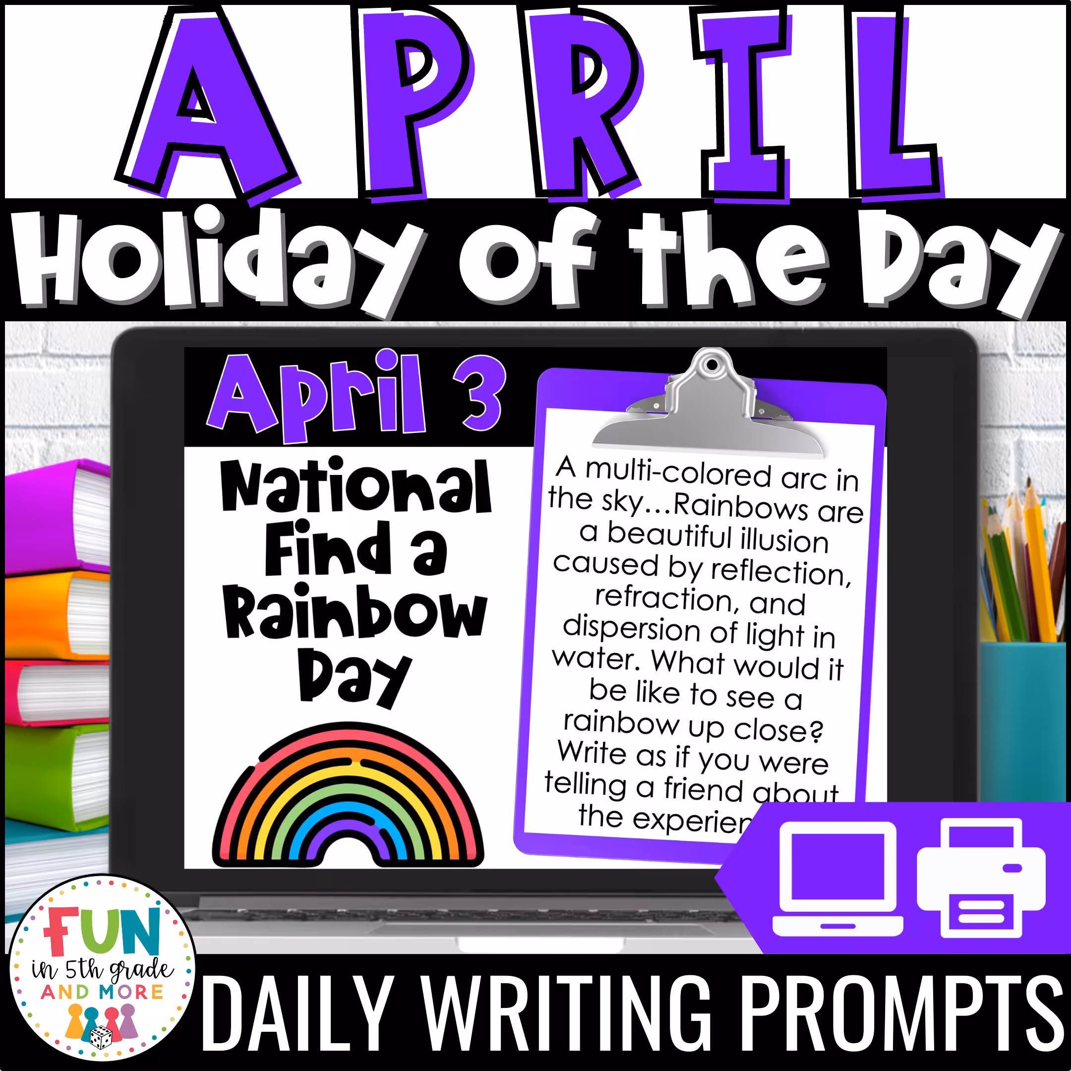 April Daily Writing Prompts Holiday of the Day