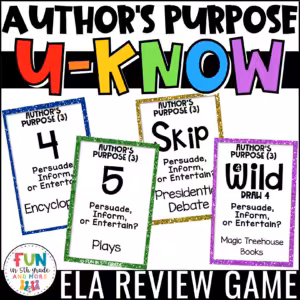 U-Know Author's Purpose Review Game (3 types)