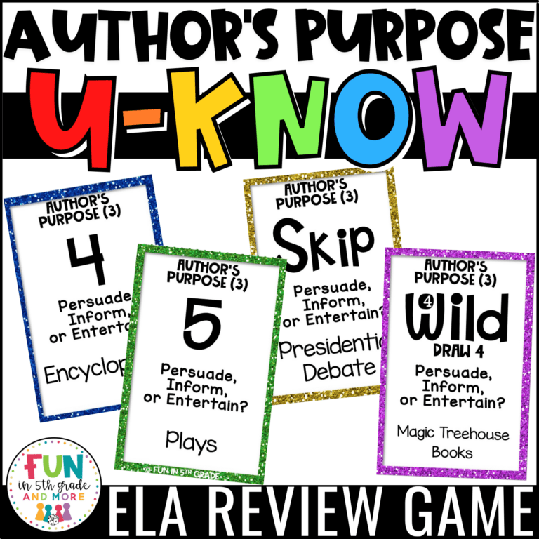 U-Know Author's Purpose Review Game (3 types)