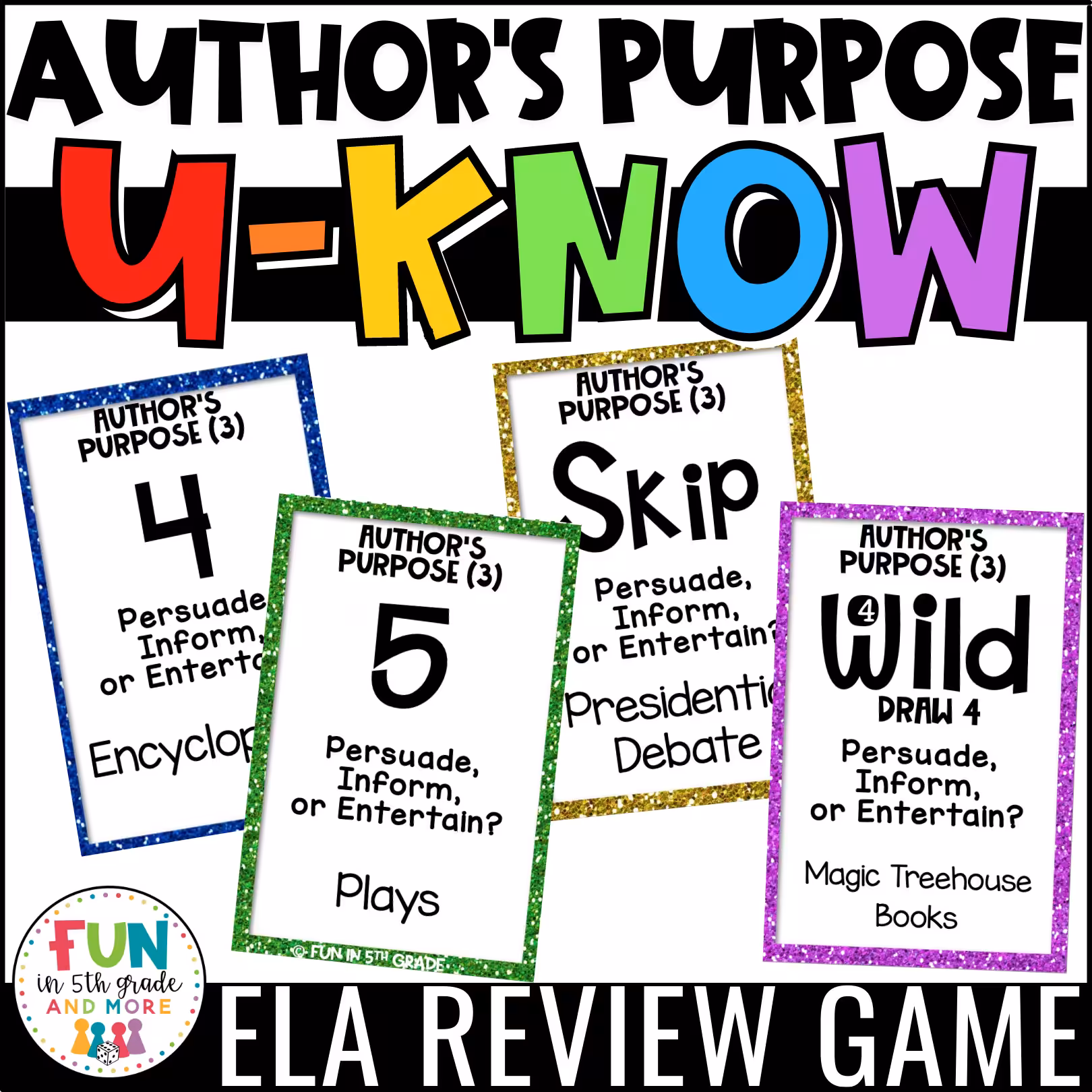 U-Know Author's Purpose Review Game (3 types)