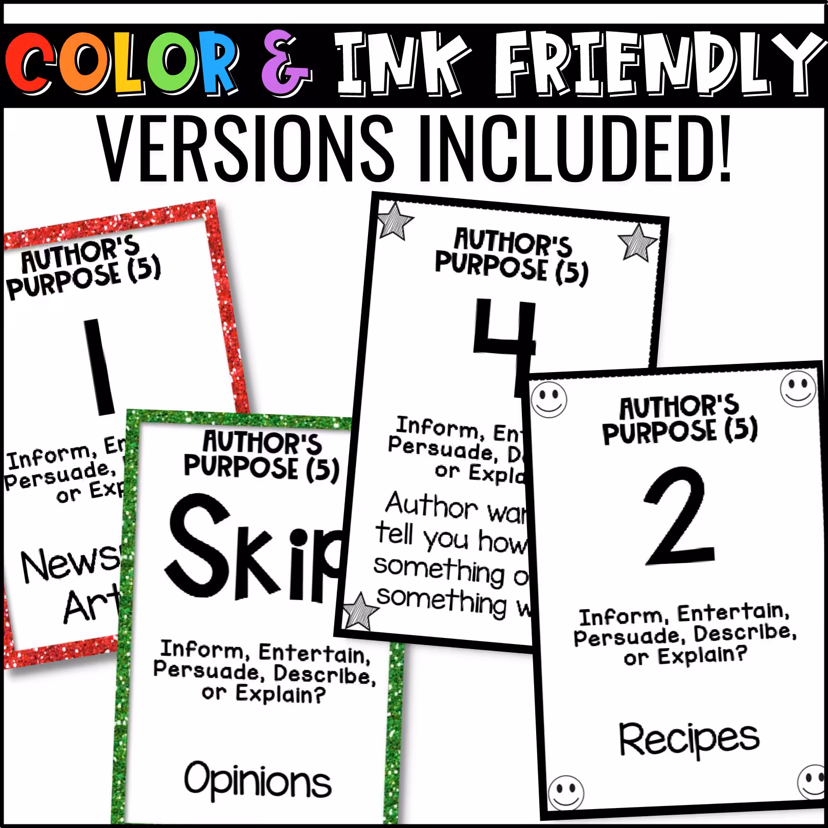 Authors Purpose 5 Types U-Know Review Game (2)